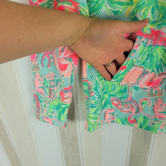 Lilly Pulitzer Skipper Popover On Parade Green Pink Size Extra Small - Picture 3 of 10